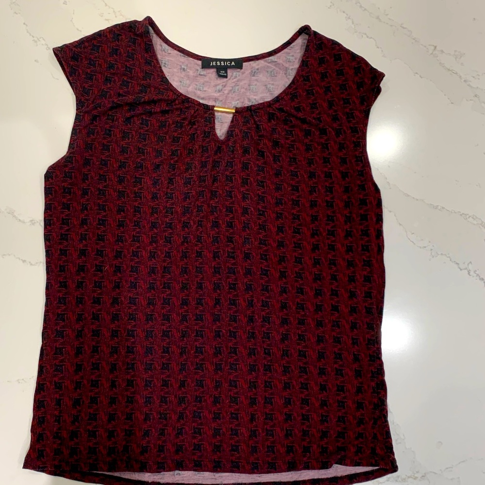 M Red top with gold detail